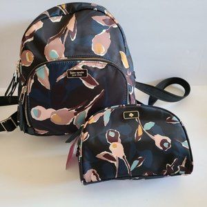 Kate Spade mini backpack and makeup bag